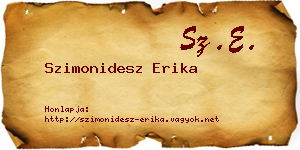 Szimonidesz Erika névjegykártya