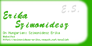 erika szimonidesz business card